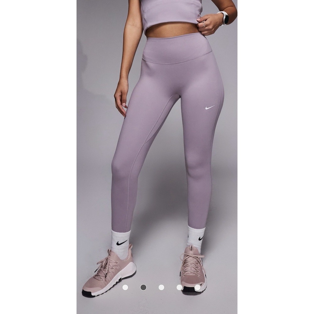 Nike One Lilac Seamless Front High-Waisted Full-Length Leggings Size L